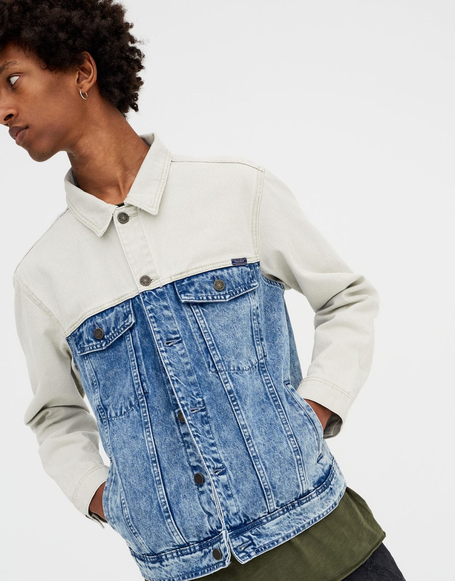 Denim Jacket With Coloured Panels - Image 2