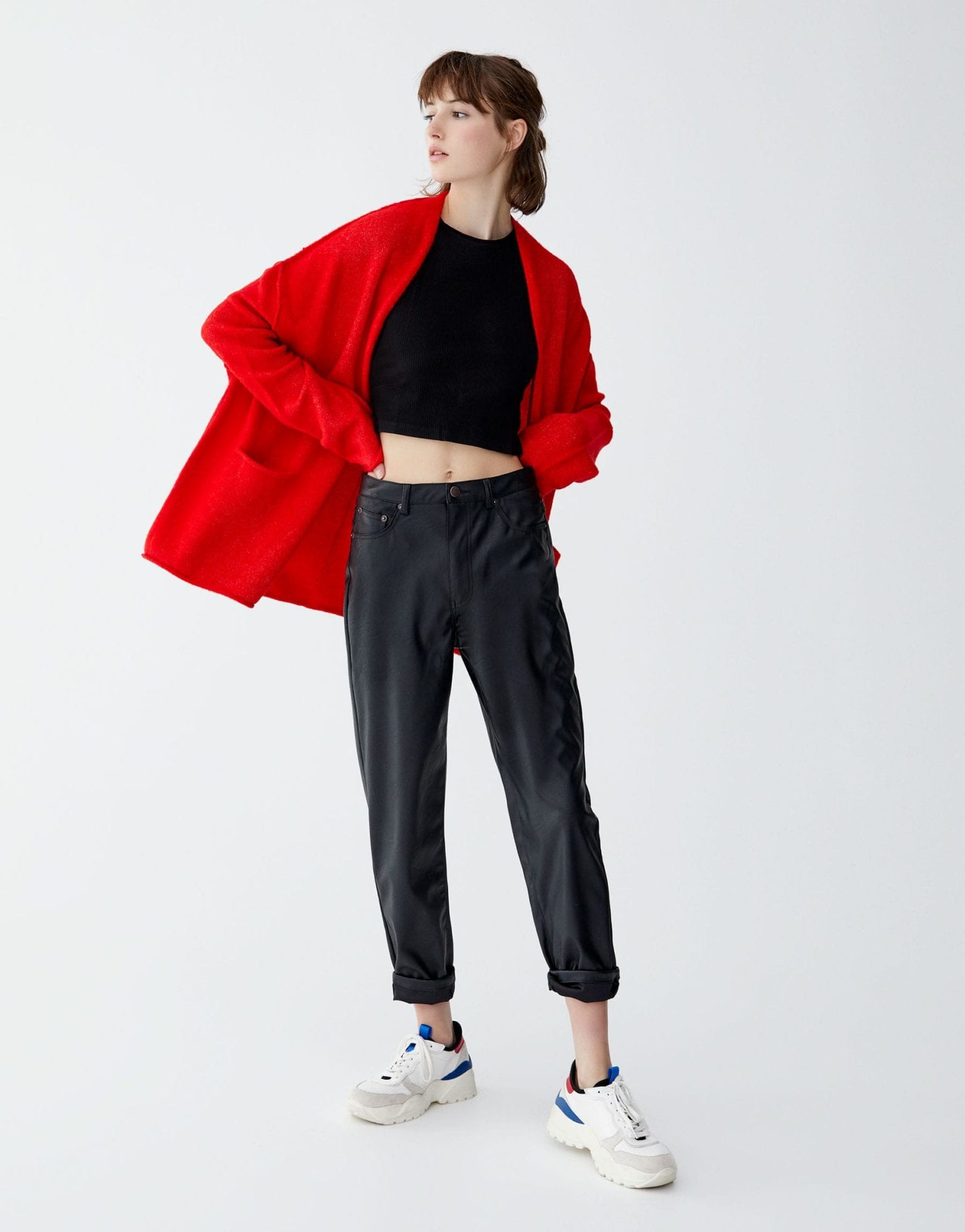 Red Soft Knit Cardigan - Image 2