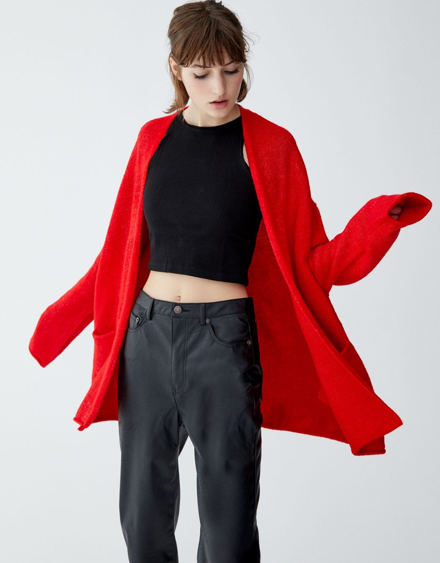 Red Soft Knit Cardigan