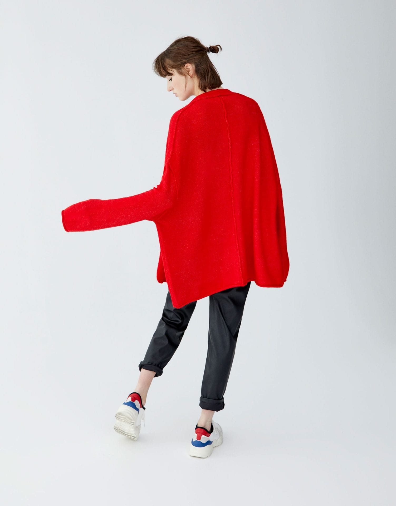 Red Soft Knit Cardigan - Image 3