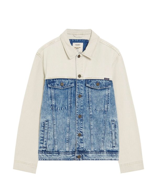 Denim Jacket With Coloured Panels
