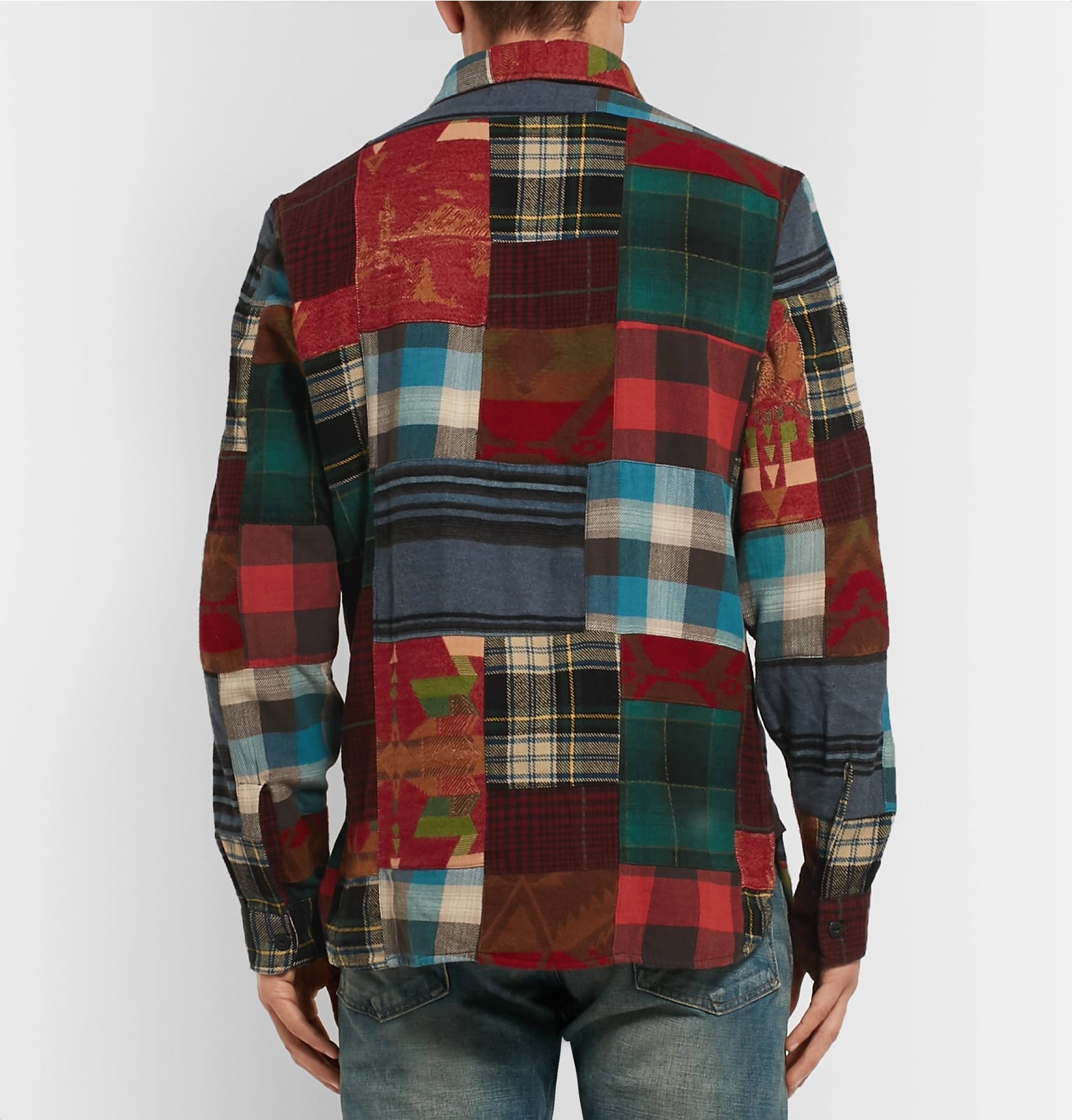 Matlock Patchwork Cotton And Wool-Blend Flannel Shirt - Image 3